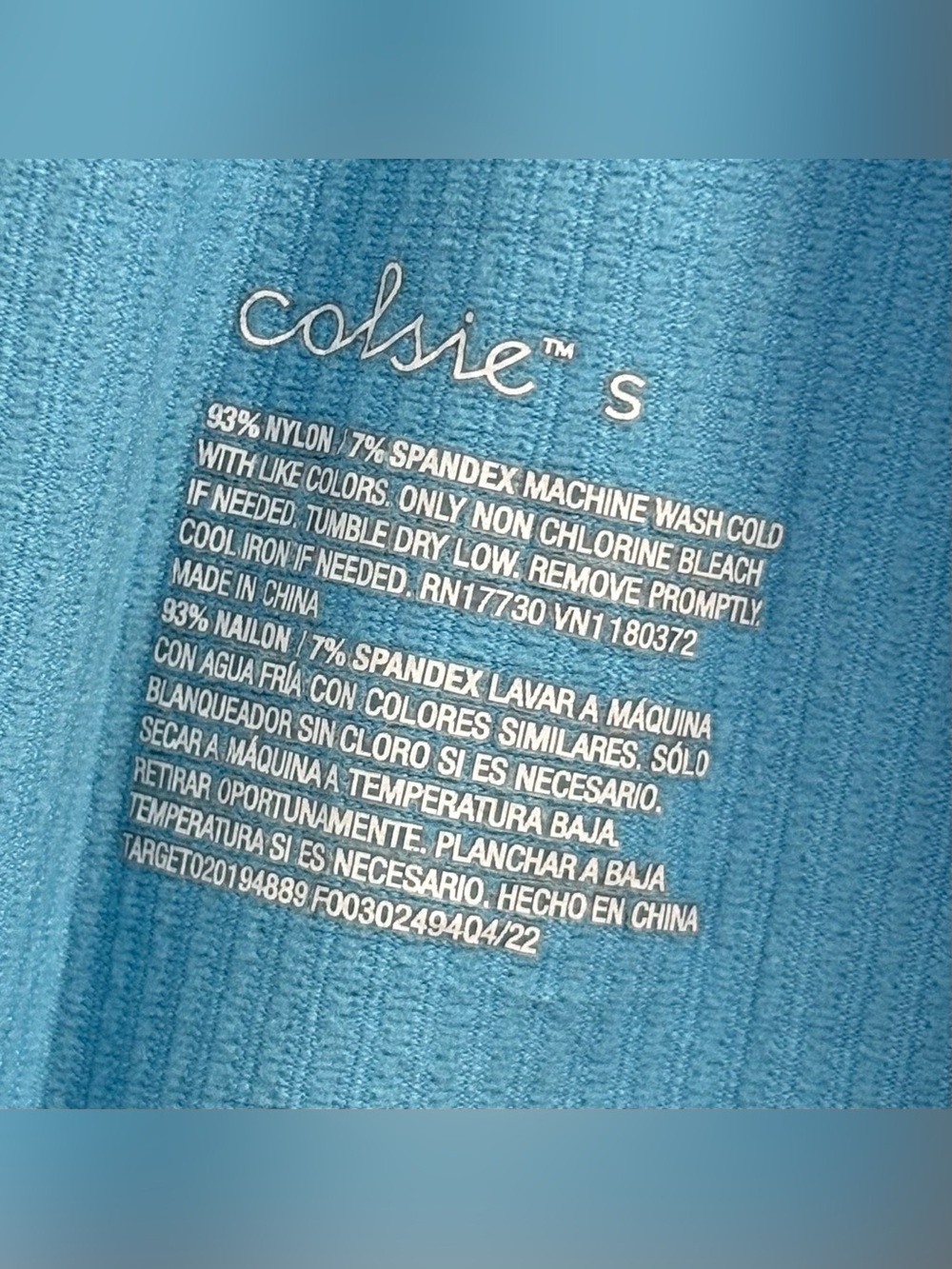 Colsie Light Blue Ribbed V-Neck Crop Tank - Picture 3 of 3